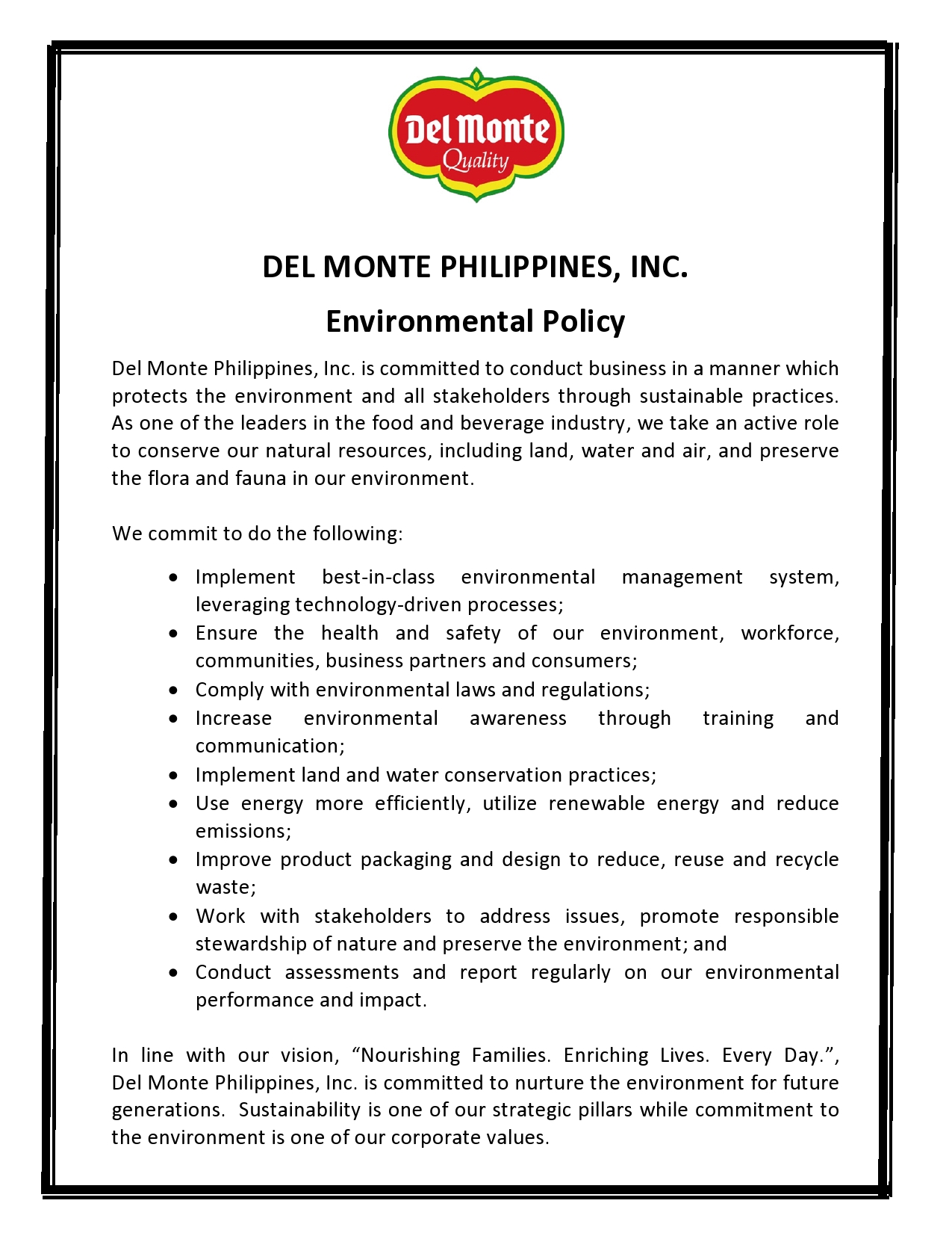 DMPI Environmental Policy for posting