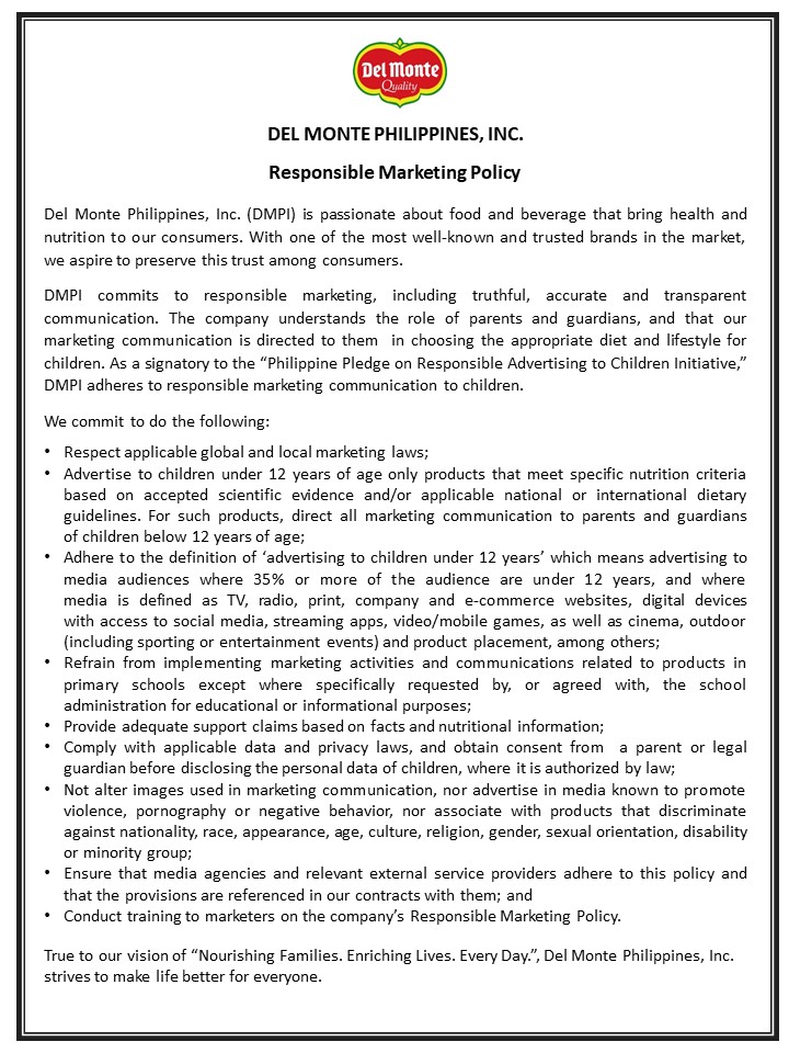 DMPI Responsible Marketing Policy ( Masterfile )