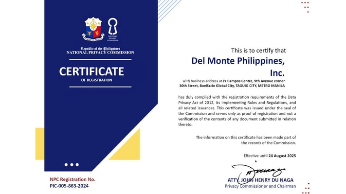 NPC Registration Certificate Aug 2025
